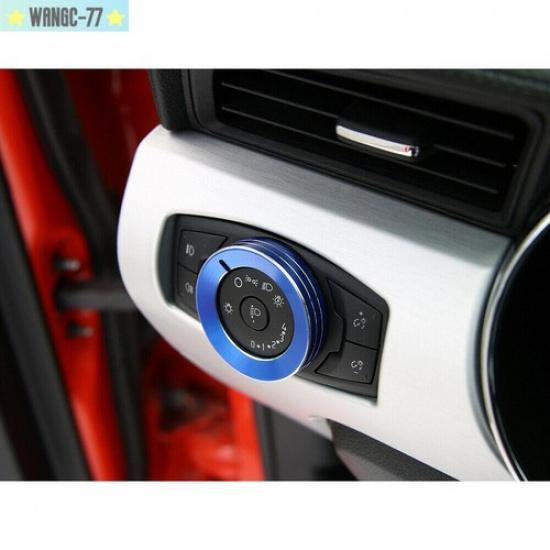 Interior Headlight Switch Knob Cover Trim Ring For Ford F150/Mustang 2017-