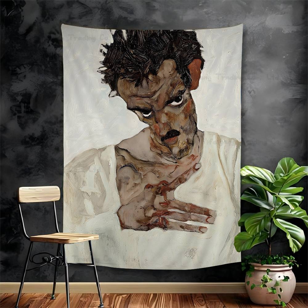 

Egon Schiele Body Color Delineation Sketch Figure DIY Wall Tapestry Art Science Fiction Room Home Decor Wall Art Decor 74x94cm(29x37in)