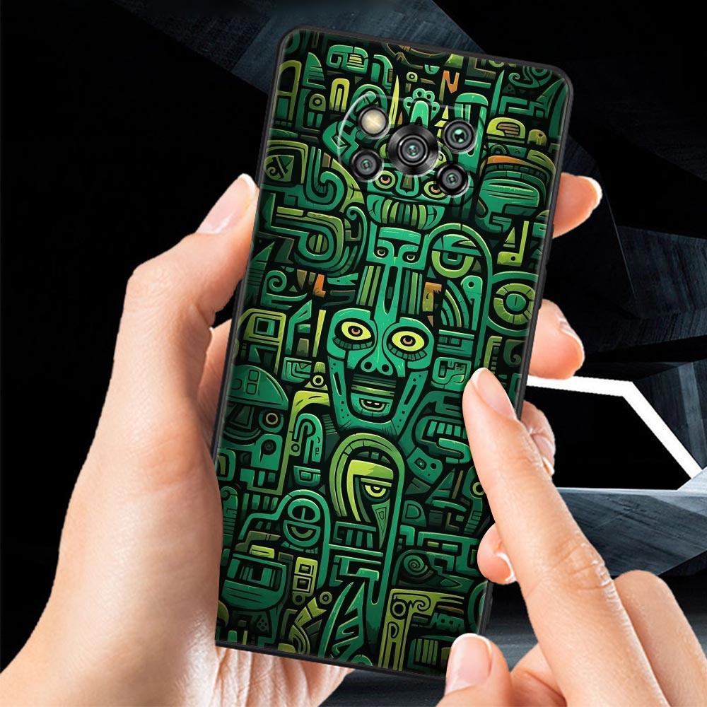 Vintage Totem Painting Phone Case for Xiaomi Poco F7 F6 F5 F4 F3 X6 X5 X4 X3 NFC F7 Ultra M4 C51 C55 GT 5G Soft TPU Cover Capas