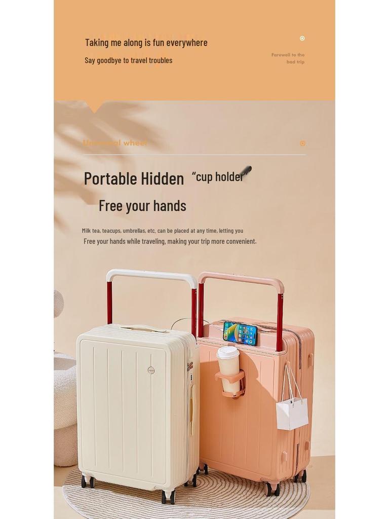 Multifunctional Large-Capacity Suitcase with Wide Handle and Combination Lock for Travel