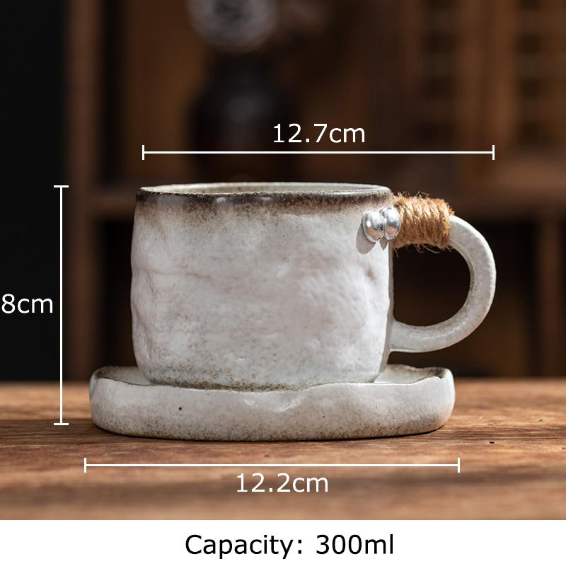 Retro Coarse Pottery Cup&saucer Classical Mugs Dining Table Coffee Mug Milk Cups Afternoon Tea Teacup Fruit Juice Container