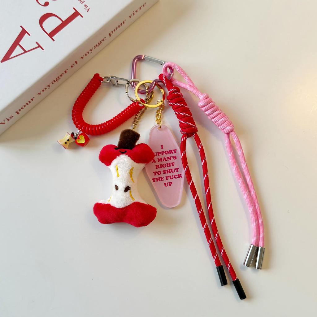 Miu Plush Tennis Bag Pendant: Niche Design with Braided Rope Keychain