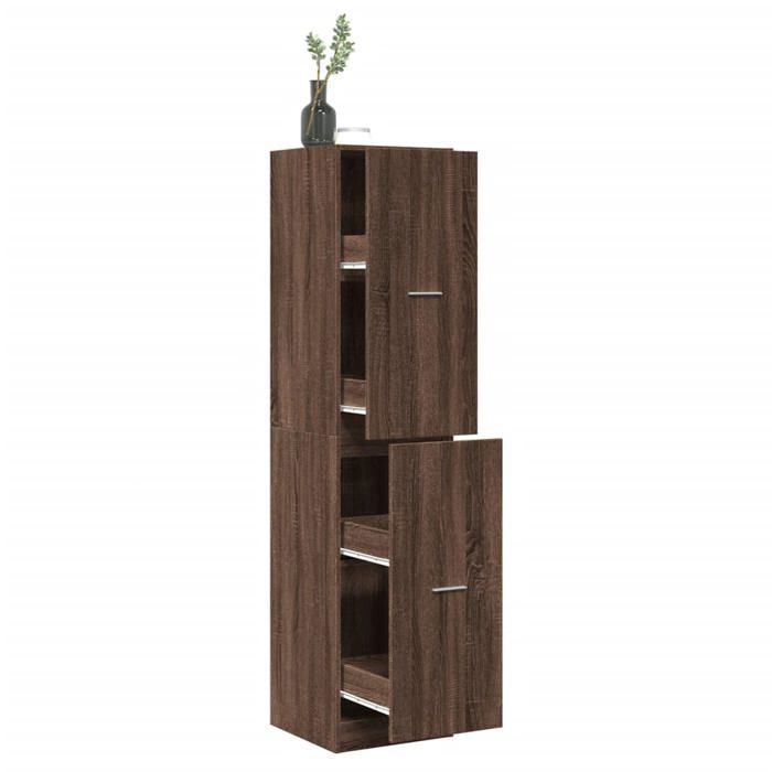 VidaXL Armoire apothicaire chêne marron 40x41x174,5 cm bois ingénierie, coffre d'apothicaire, meuble d'apothicaire, coffre à 3309651
