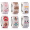 100-500pcs Kraft Paper Handmade with Love Stickers Thank You Sticker for Baking Packaging Envelope Seals Small Business Stickers