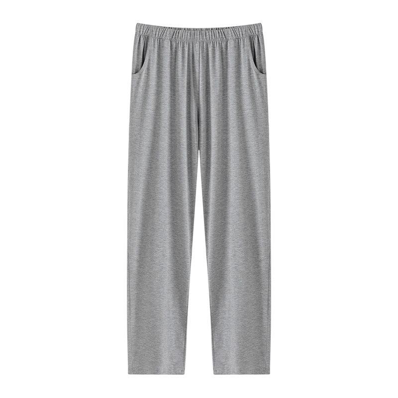 Men's Casual Modal Cotton Summer Pajama Pants: Lightweight, Loose-Fit, Elastic, Ideal for Morning Exercise and Lounging