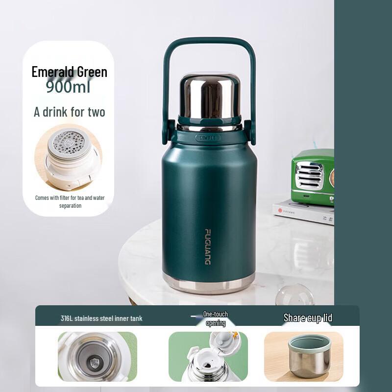 FUGUANG Langhang 900ML Stainless Steel Vacuum Flask with Pop-up Lid