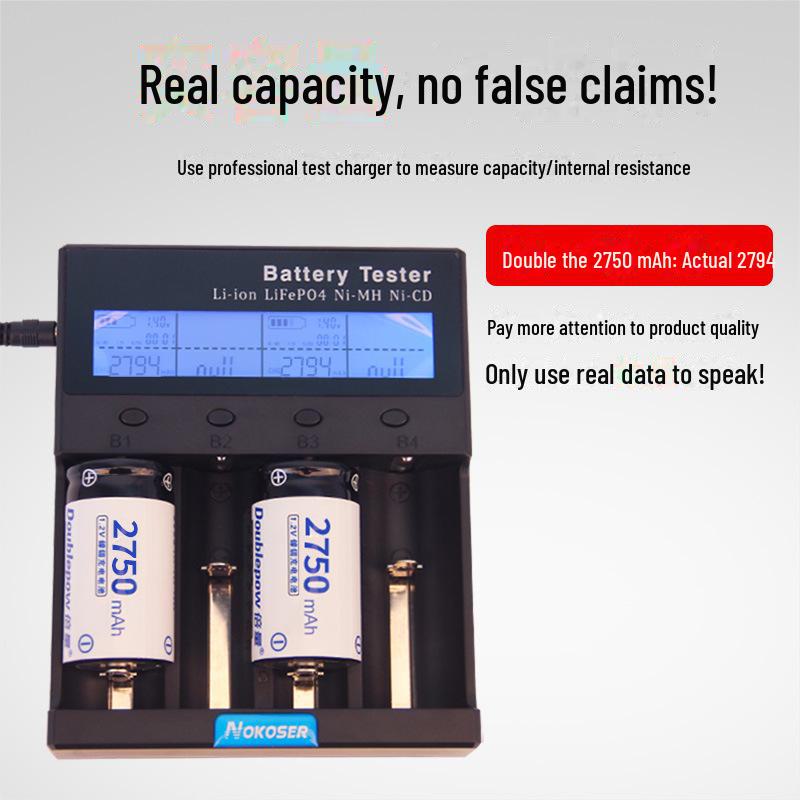 Double NiMH Rechargeable Battery Set with Intelligent Light, 1.2V 10000mAh for Water Heater