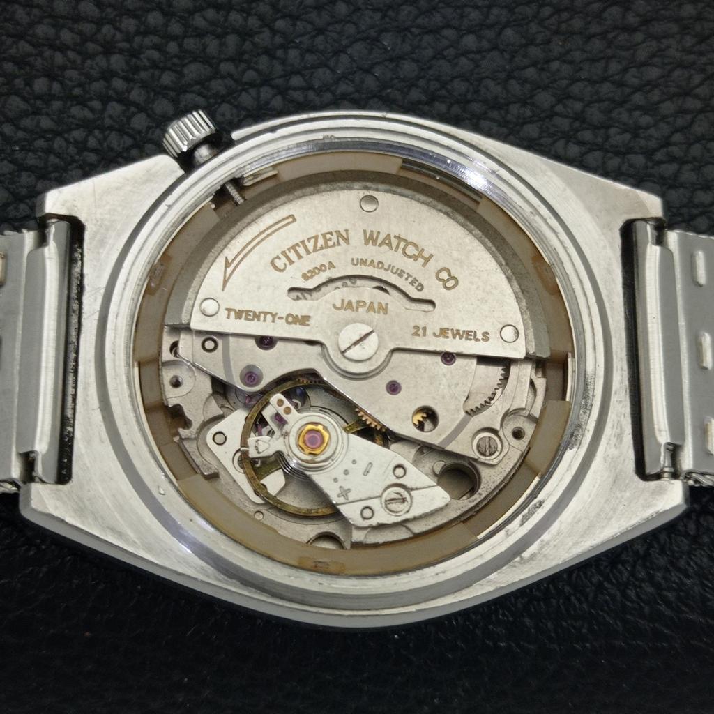 AUTOMATIC VINTAGE CITIZEN 8200 JAPAN MENS BLUE COLOR DIAL WATCH a702777-1 R210-a702777