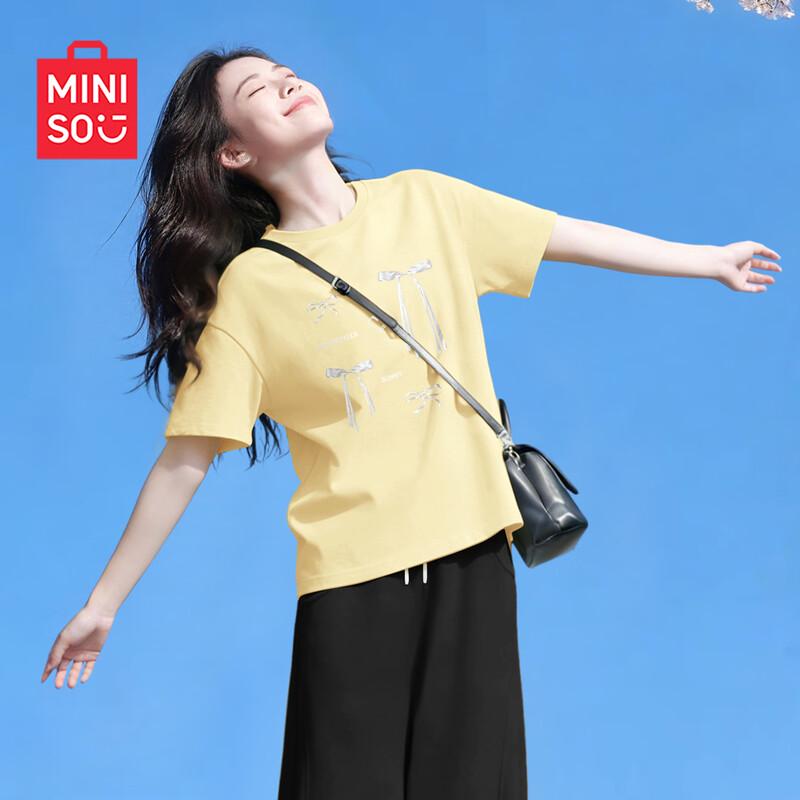 MINISO Women s 2026 Summer Loose Fit Short Sleeve T-Shirt M
