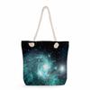 Starry sky print thick rope single-shoulder beach bag 7285 CLE