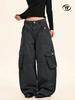 Yongfang Unisex Retro 3D Patchwork Wide-Leg Scythe Pants