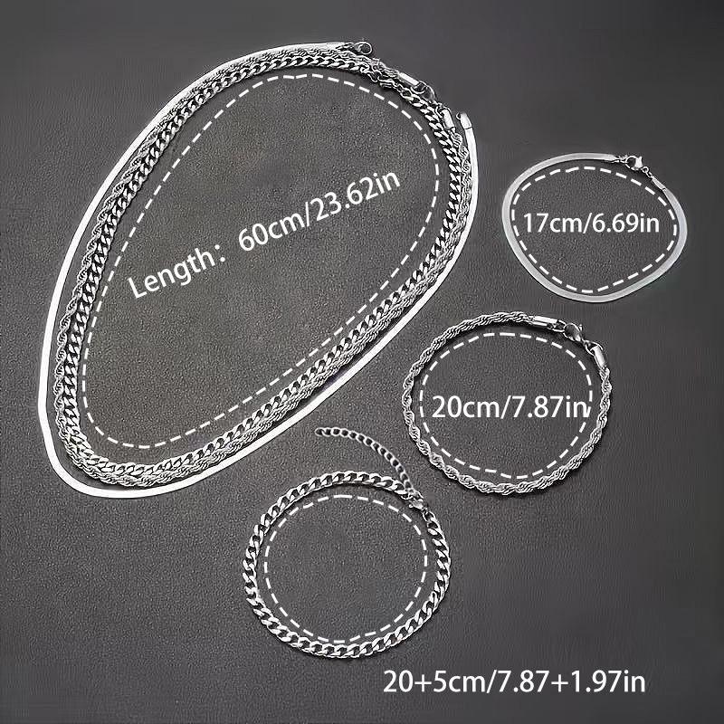 Halsband Armband i Rostfritt Stål Platt Enkelt Ring Lätt Lyx Minimalistisk Stil Titanstål Smyckesset Grossist