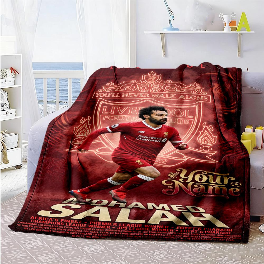 Liverpool Fc Personalized Text Blanket Cozy Personalized Blanket Soft Cozy Throw For Bed Bedding Livingroom Office Four Seasons Universal