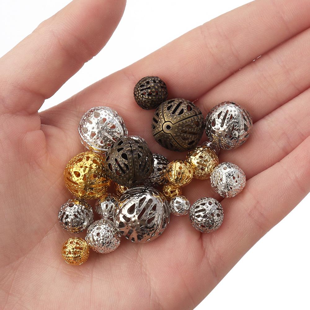 Perline Distanziatrici Metalliche a Pois Retrò per Braccialetti e Gioielli Fai da Te