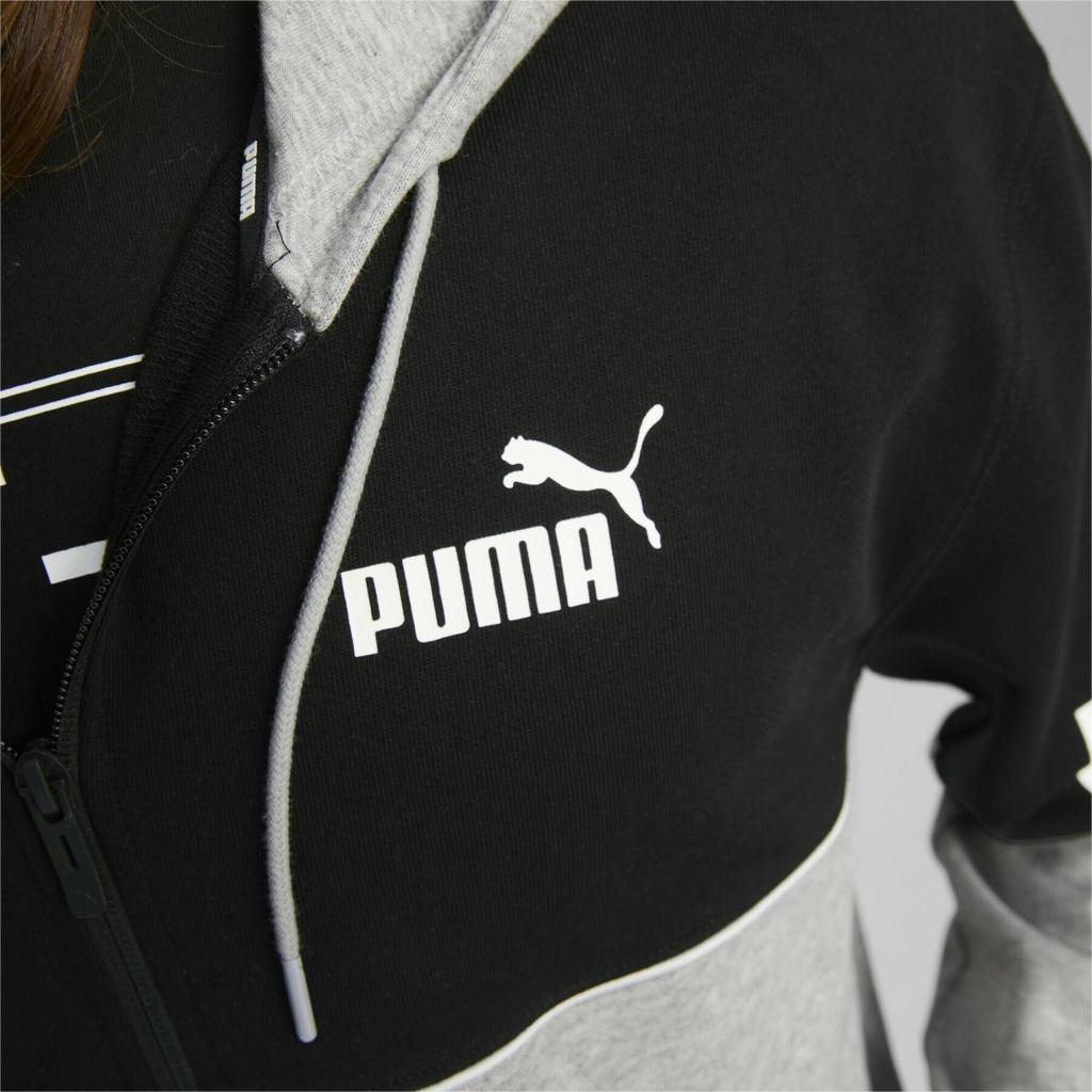Felpa con cappuccio Puma Power con zip integrale Grigia [849842 04] r.S