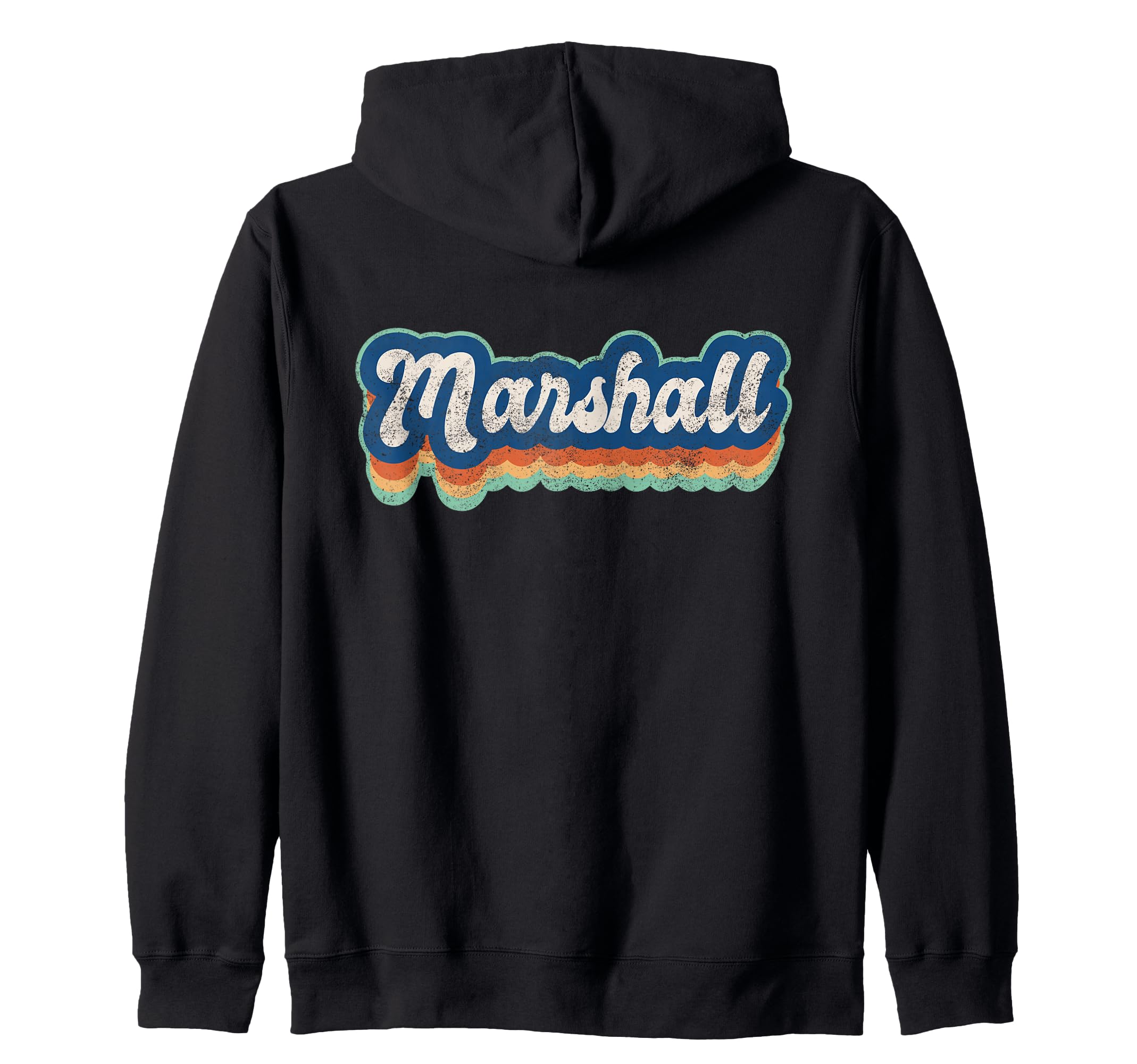 

Marshall First Name Boys Vintage Style 70s 80s Personalized Zip Hoodie