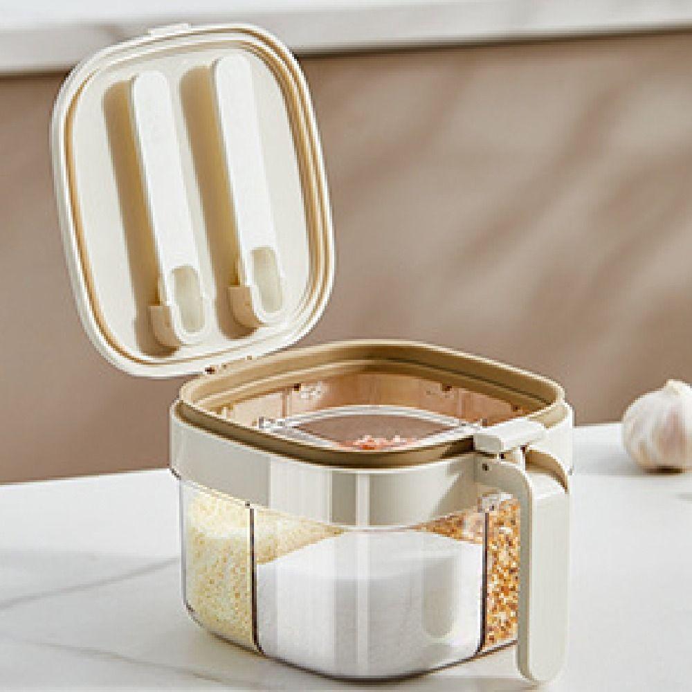 Glass Sealed Seasoning Jar Push-type Condiment Storage Container  Home Cooking