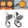 2pcs LED Turn Signal Lamp Indicator Bright Yellow Light Color Waterproof Fit for   Retro Motorbike