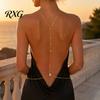 Adjustable Body Chain Rhinestone Waterdrop Back Chain, Bridal Wedding Backless Dress Backdrop Thin Waist Necklace, Sexy Jewelry for Women