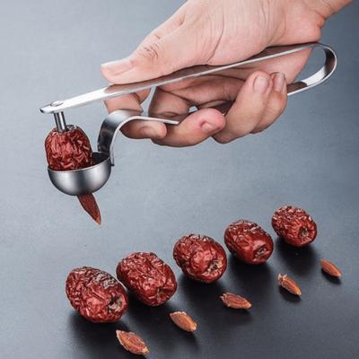 Multifunktionell rostfritt stål Jujube Pitting Device Cherry Handpressande Core Remover Hushållens Enucleator Köksbakverktyg