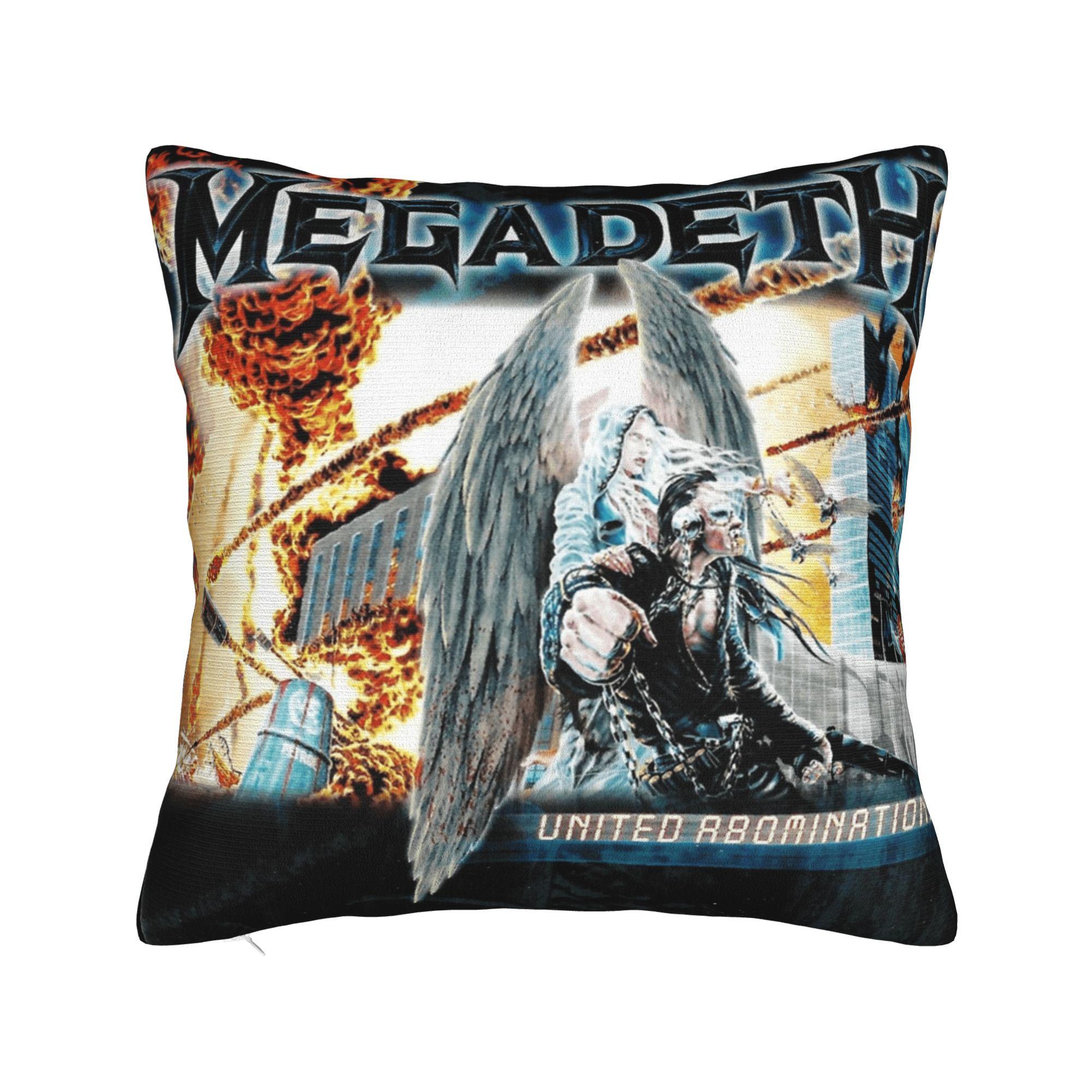 

Megadeths Band Pillow Case MegaRock City Skull Evil Custom Pillow Cover For Living Room Chair Morden Cushion Cover 12x12Inch