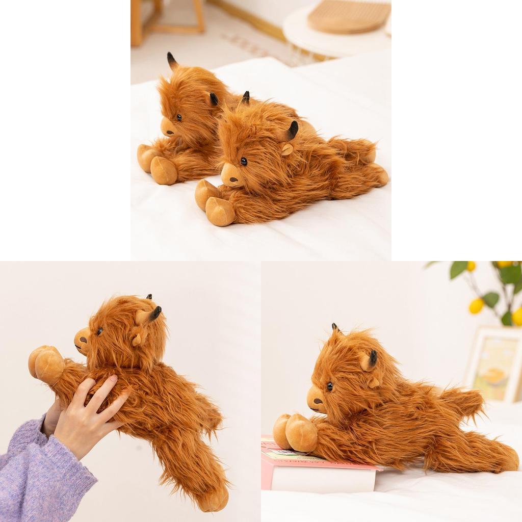 Cute Highland Cow Plush Doll With Polyester Fiber For Kids And Home Decor