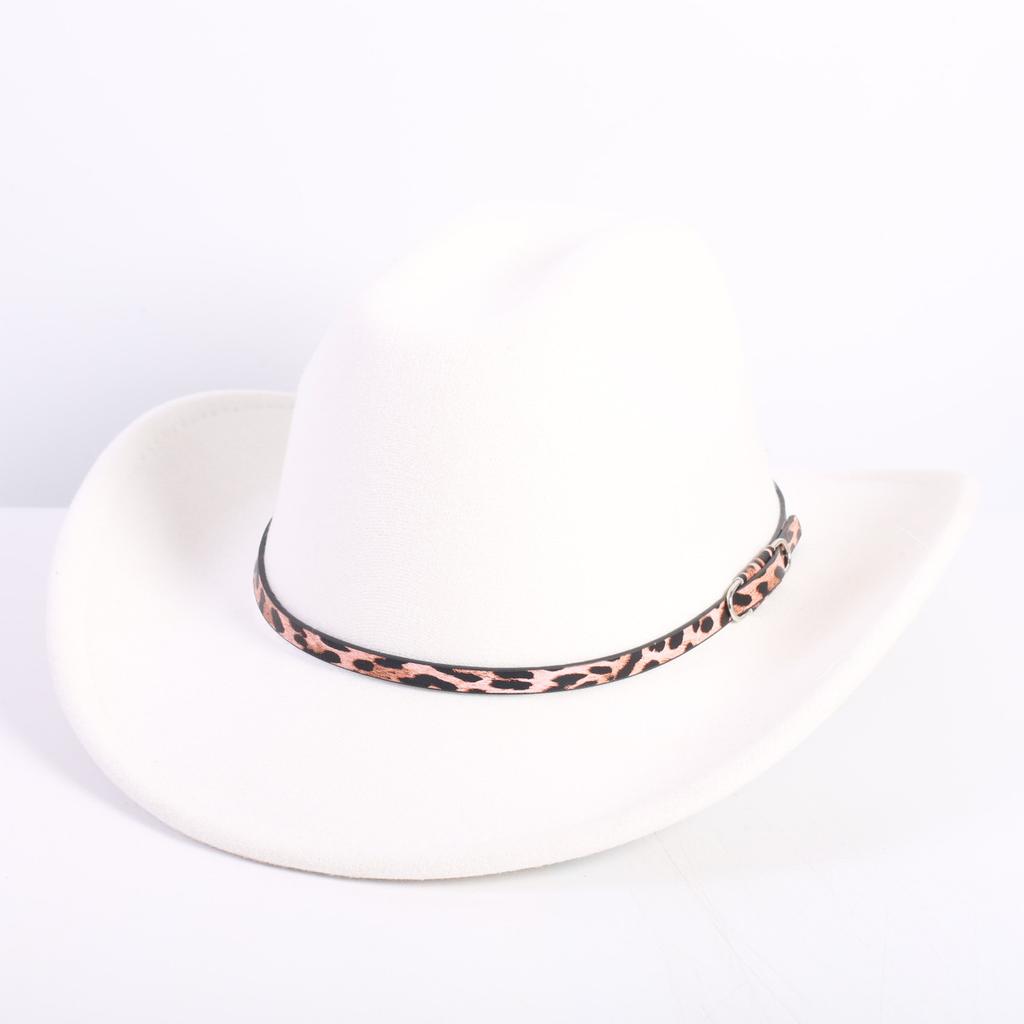 Popular European and American Fashion OL Style One-word Cowboy Hat Men's and Women's High-end Top Hat Jazz Hat Felt Hat