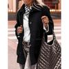 Lamb Wool Coat for Women Long Sleeves Turndown Collar  Medium Length Cotton Jacket Solid Color Warm Comfortable Autumn and Winter