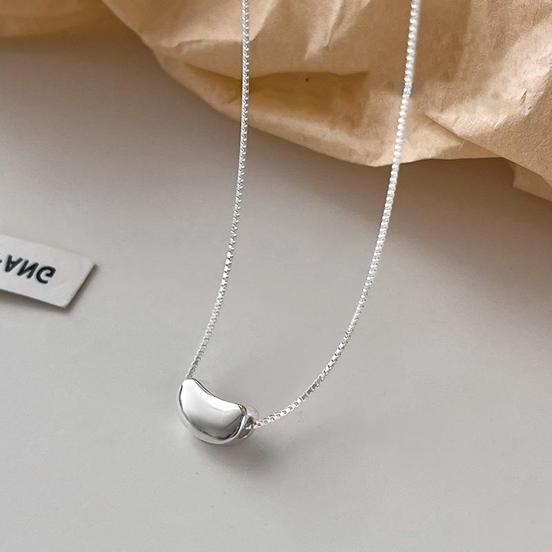 

925 Silver Geometric Necklace Women Simple Personality Charm Pendant Choker Birthday Gift Exquisite Jewelry платиновий