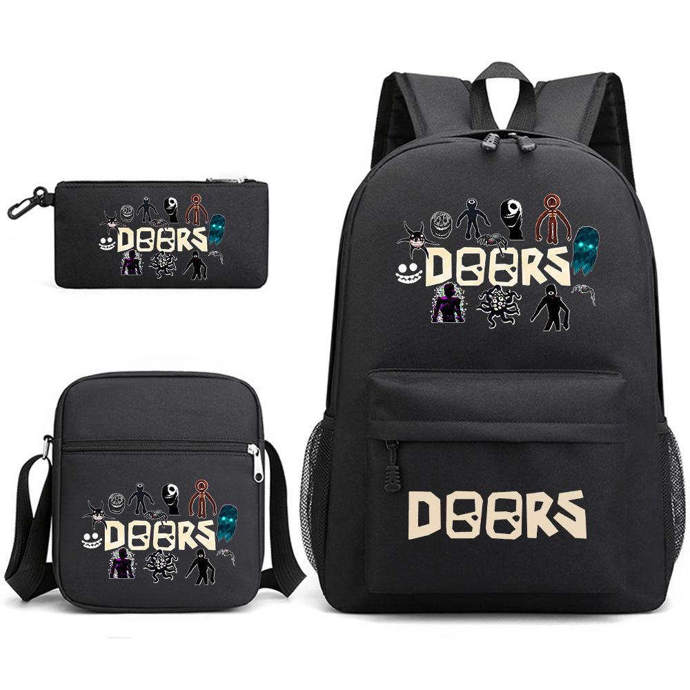 X Three-piece Schoolbag Printed Breathable Practical Backpack Large Capacity Oxford Bag