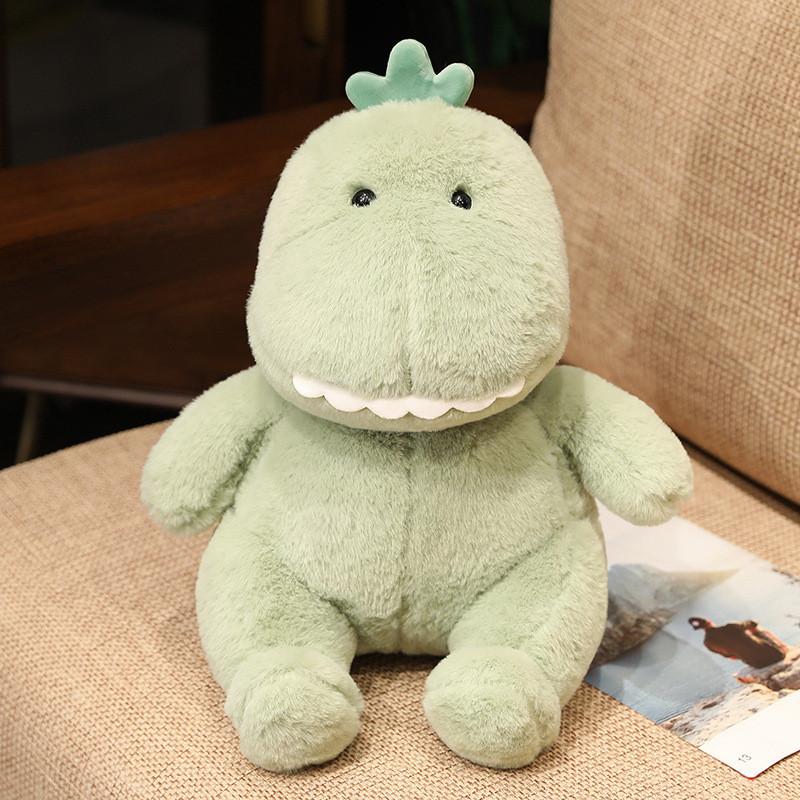 Cute Dinosaur Sitting Plush Cartoon Boy Sleeping In Bed Accompanied By Doll Gift