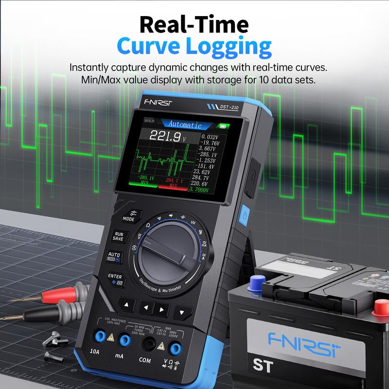 FNIRSI DST-210 and DST-201 3IN1 Digital Multimeter Oscilloscope Signal Source 19999 Counts 10MHz/1MHz Portable Electrician Tool