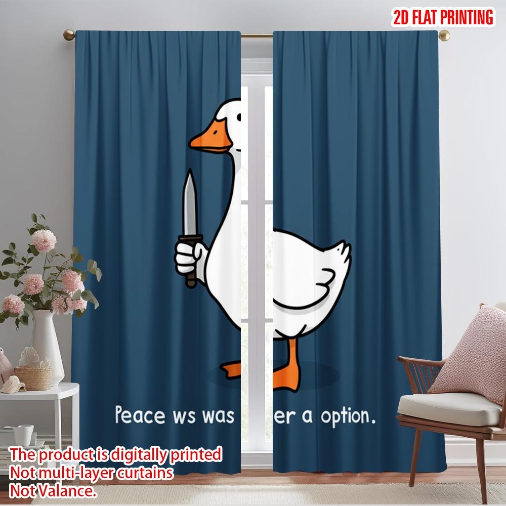 2pcs 2D flat printing Window Curtains Peace was never an option. 100% Polyester Fabric Without Electricity Festive Wall Decor