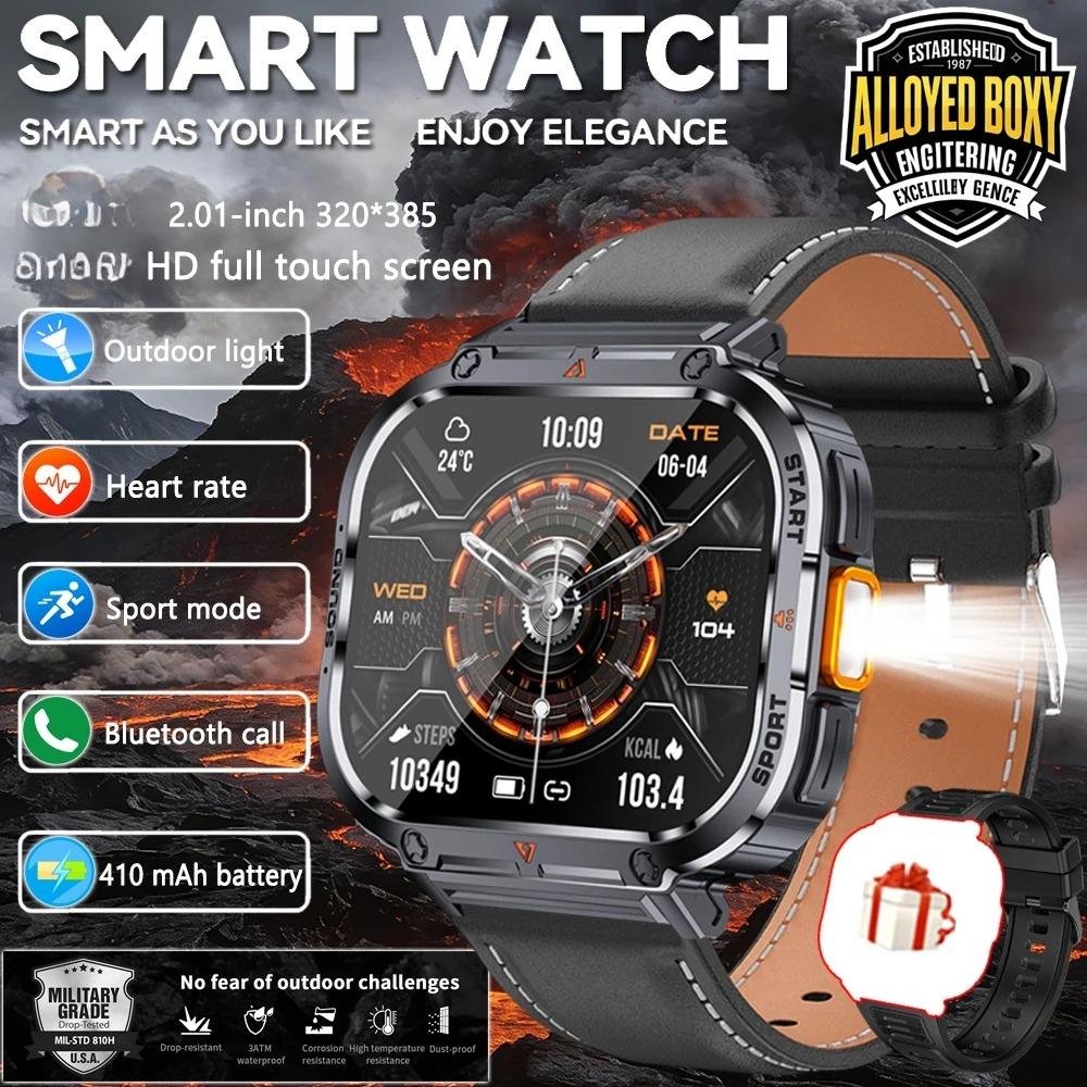 New  Smart Watch Men LED Flashlight Sports IP68 Waterproof GPS Tracker Bluetooth Call Smartwatch Man for Android ioS