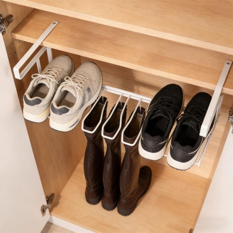 Space Saving Vertical Boot Organizers with Iron Frame & Rusts Proof Coating for Efficient Shoe Rack In Small Space