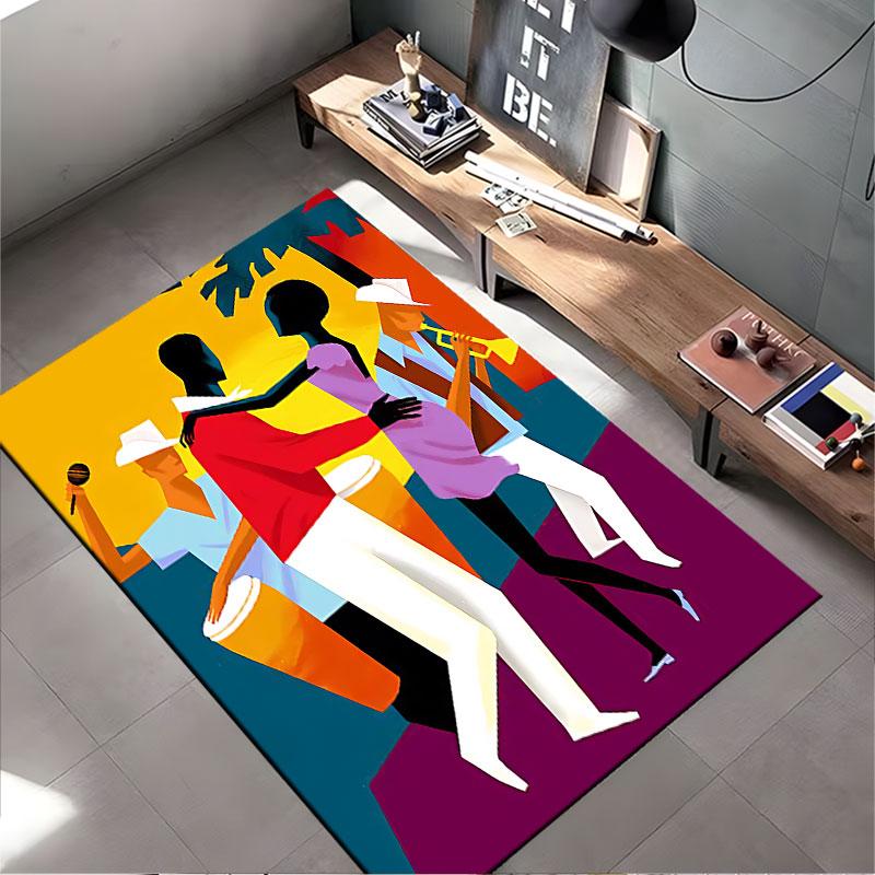 Dancing Silhouettes with Band suitable as a non-slip mat for the living room or bedroom sofa
