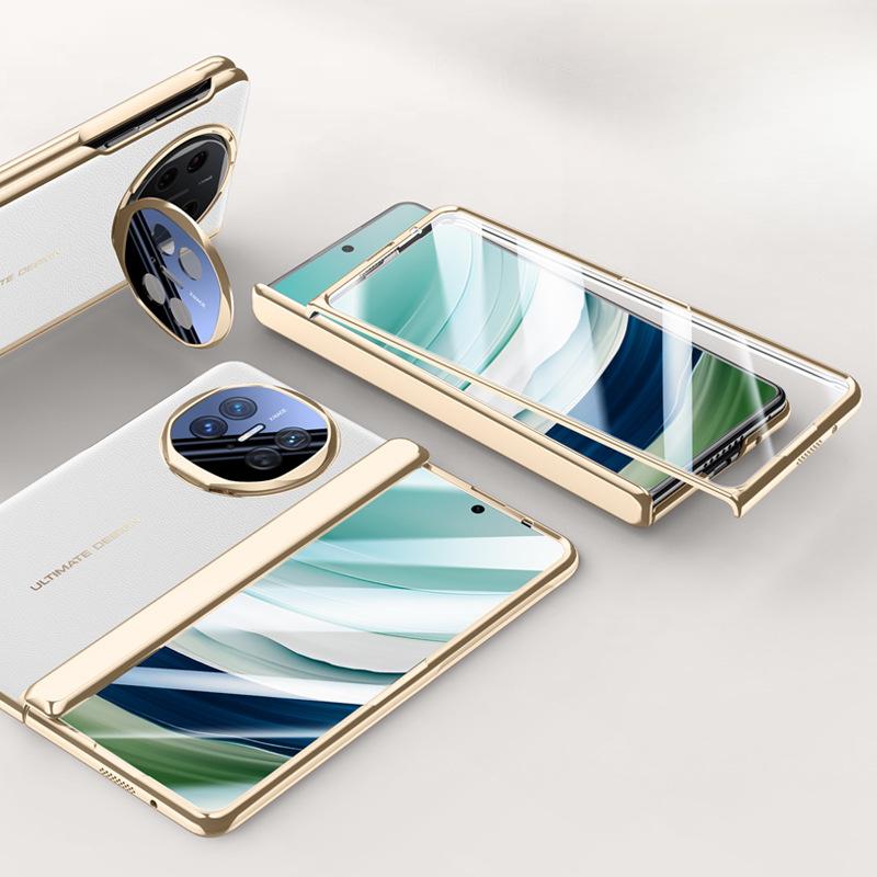 

Huawei Matex5 Phone Case and Film Integrated Folding Center Axis Anti-drop Electroplated X5 Stand Leather Case Huawei Mate X3