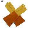 Garden Work Leather Gardening Gloves Cowhide Work Gloves Heavy Duty Pruning Gloves Flexible Gloves 42CM Elbow Length Gauntlets