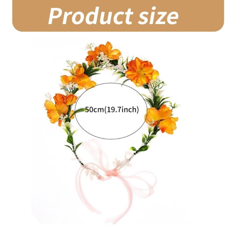 Pastoral Flower Shape Headband for Traveling Taking Photo Spring Girl Ethnic Hair Hoop Wedding Party Bride Hairband