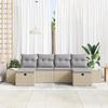 VidaXL Ensemble de canapé de jardin 6 pièces avec coussins Beige en Rotin 3359419