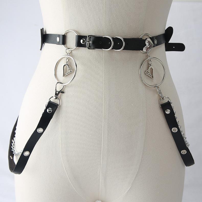 Harajuku Dark Lolita Girl Punk Goth Style Belt Decoration Jk Waist Chain Strap Cool