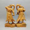 Pair of Natural Cliffwood Buddha Statues, Kongorikishi (Diva), 12cm Tall, Guardian Deities
