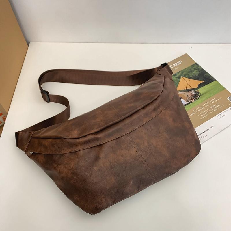 Pánská taška přes rameno, PU crossbody taška s velkou kapacitou, náprsní taška