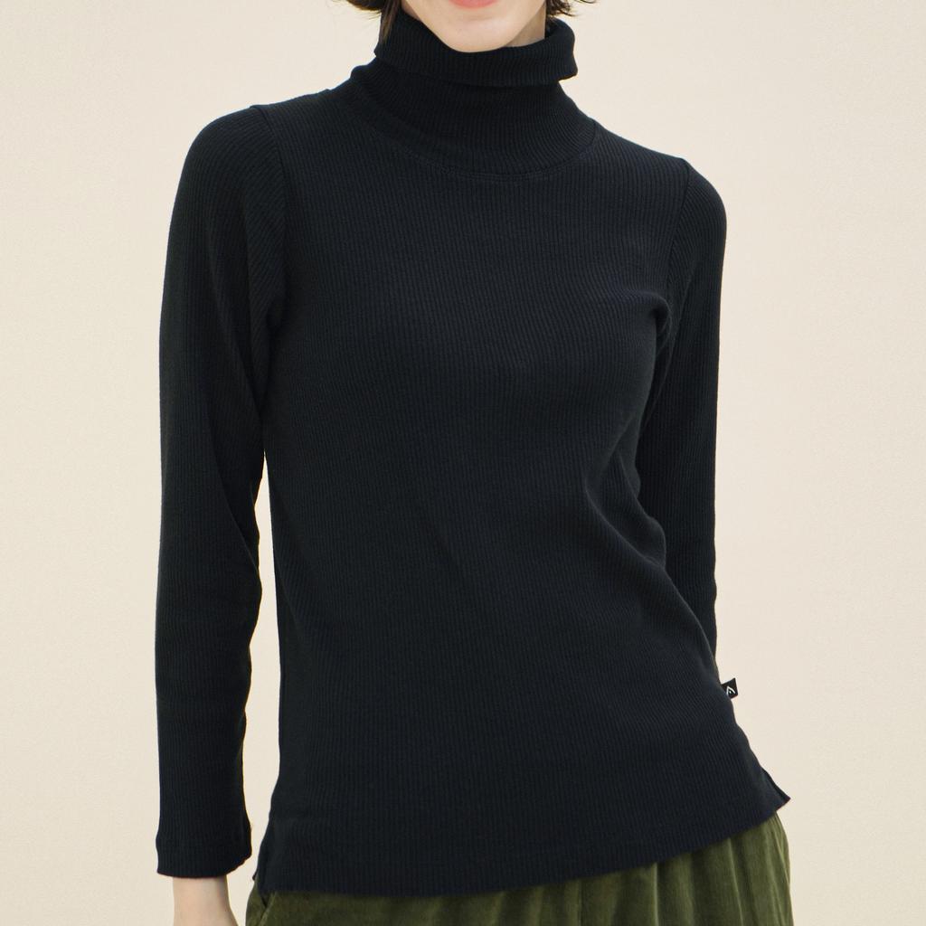 CHIQUITA Turtleneck T-Shirt (Cotton) Black 233603Sbk