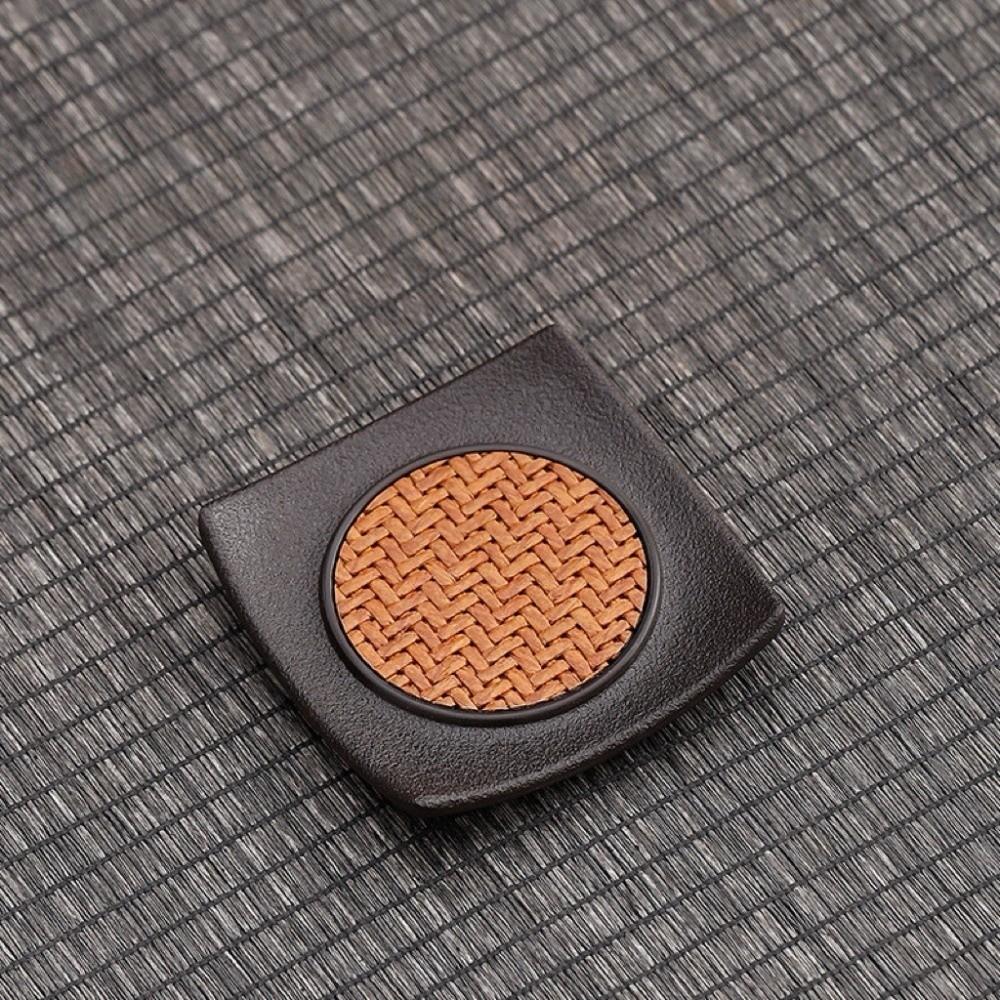 6pcs Anti-scalding Rattan Tea Coaster Set Chinese Style Elegant Heat Insulation Mat Vintage Lightweight Tea Cup Holder