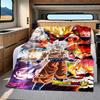 1PC Son Goku  Print Flannel Blanket, High quality All Seasons, Home Decor, Warmth and Comfort, Perfect for Christmas Gifts