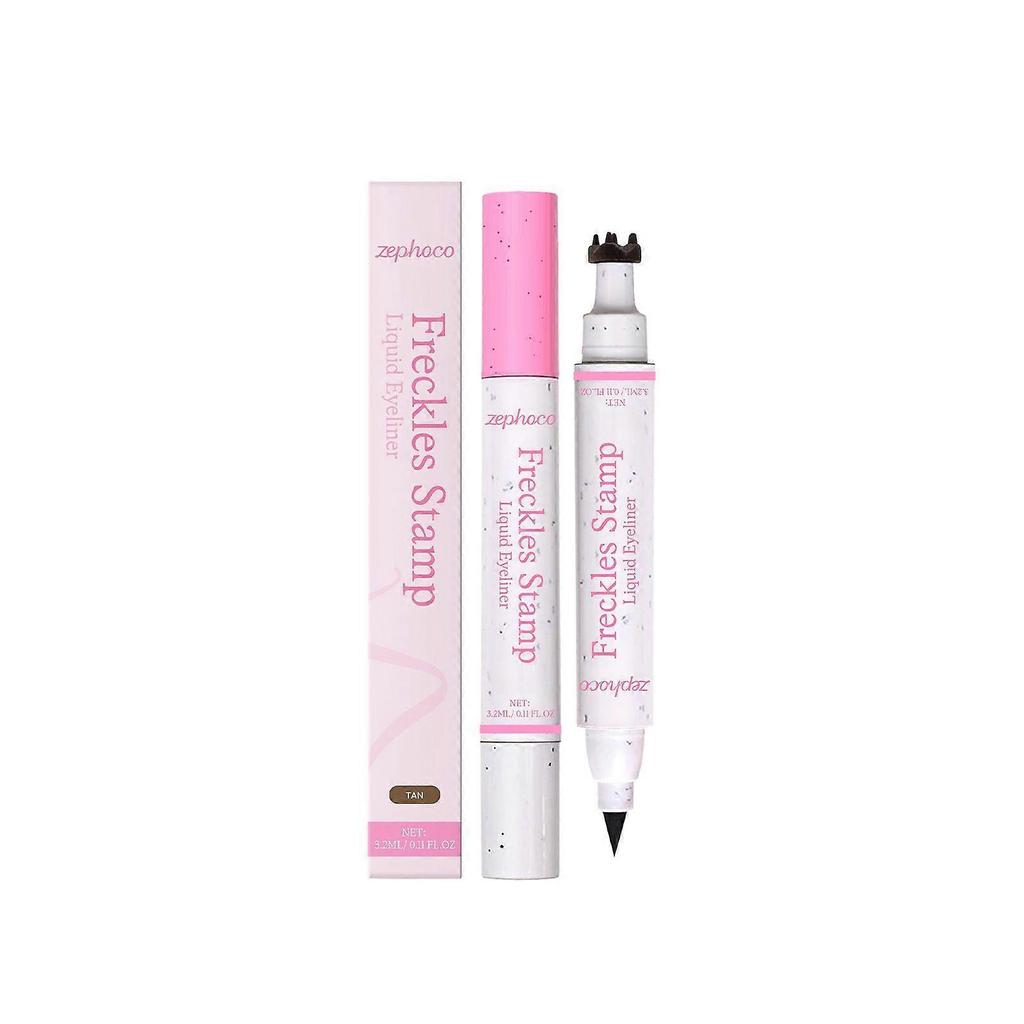 Zephoco Eyeliner Impermeabile 2-in-1 Penna per Lentiggini (Marroncino) Sviluppo Colore Naturalmente Uniforme e Minore Tendenza a Sfumare