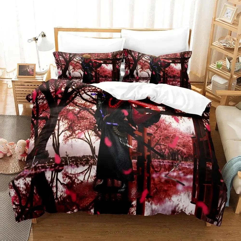 Ensemble de literie imprimé en 3D Anime Samouraï Housse de couette Taie d'oreiller Couette Taille King Queen Ensemble de literie pour garçons et adultes