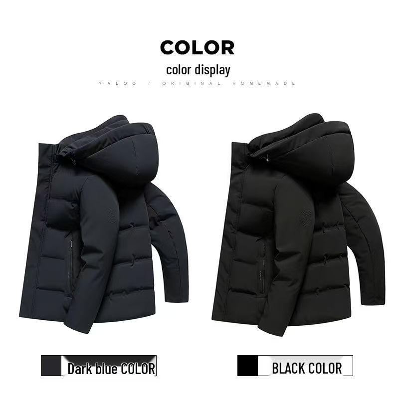 Men's 2025 Winter Thick Duck Down Hooded Jacket for Cold Protection