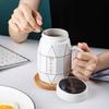 Nordic Style Simple Mug Ceramic Water Cup Mirror Cup Cover Mug Coffee Cup Milk Cup Large Capacity Drinking Cup